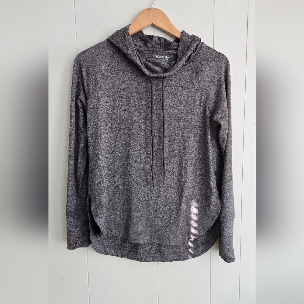 Athleta Gray Hooded Sweatshirt-Size S